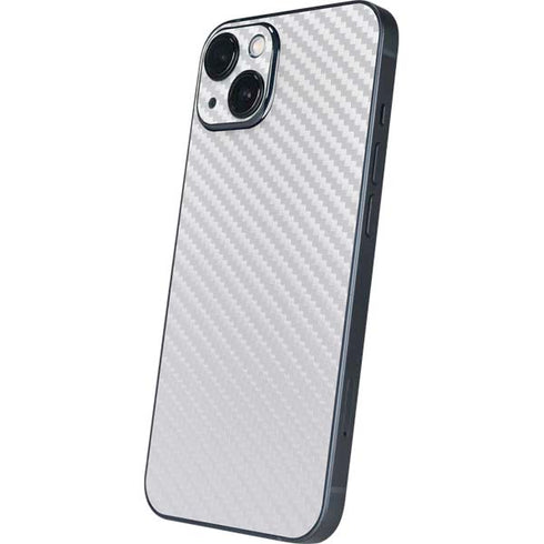 White Carbon Fiber Specialty Texture Material iPhone 14 Plus Skin